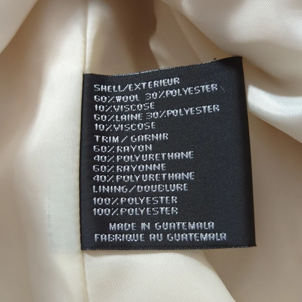 Vintage DKNY white with black and white belt peacoat size 6 - Picture 9 of 15